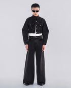 NOIZ N5LP1 Low-Rise Wide-Leg Jeans