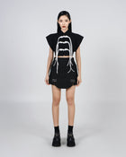 NOIZ N6SK1 ‘S’ Buckle Denim Mini Skirt