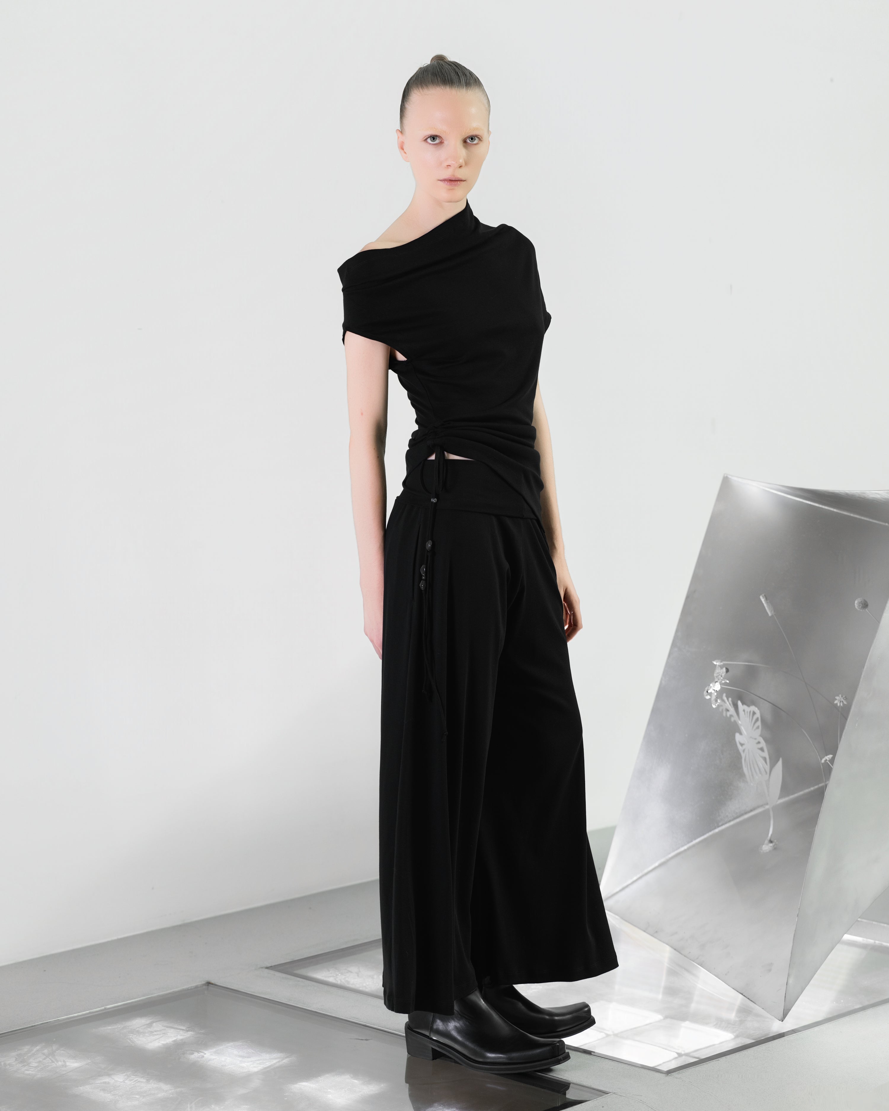 A-JANE SINNE Wide-Legs Knit Long Pants