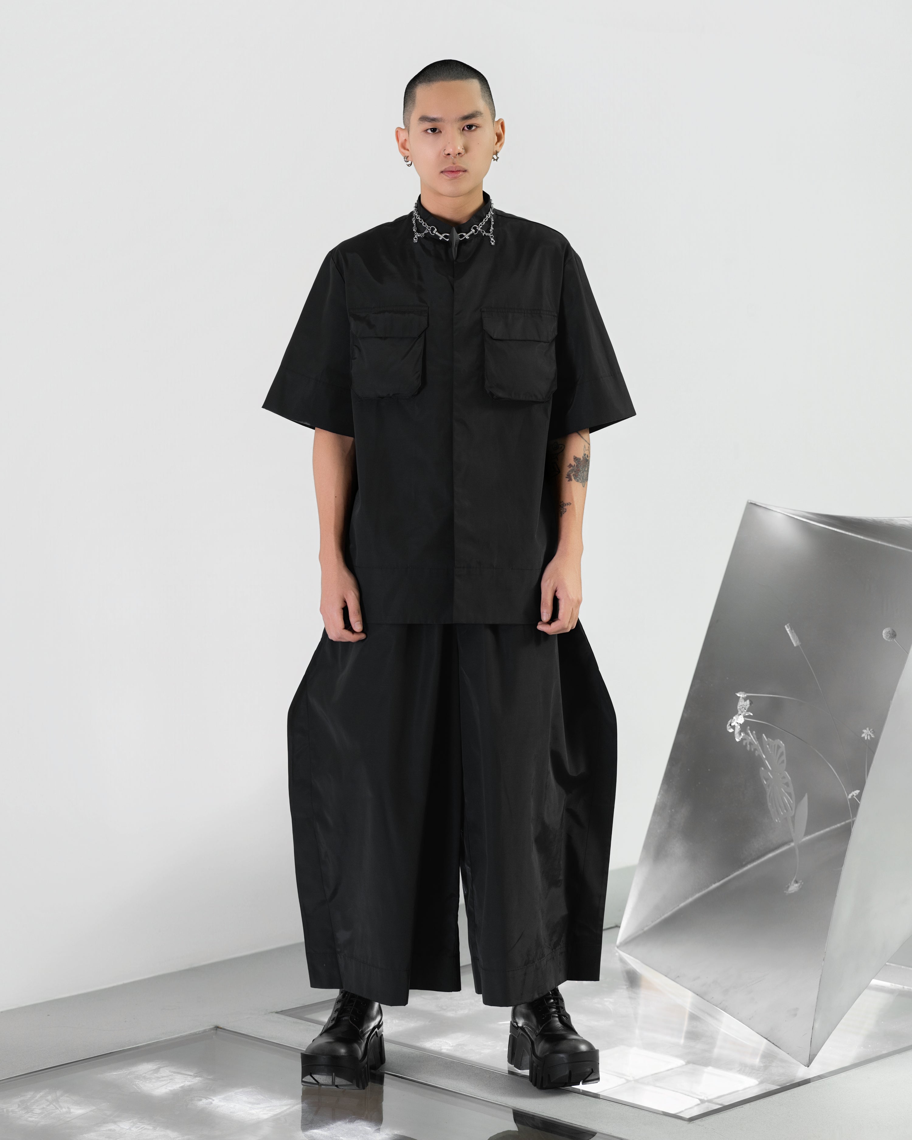 NOIZ N8LP1 Ultra-Wide Cropped Diamonds Pants
