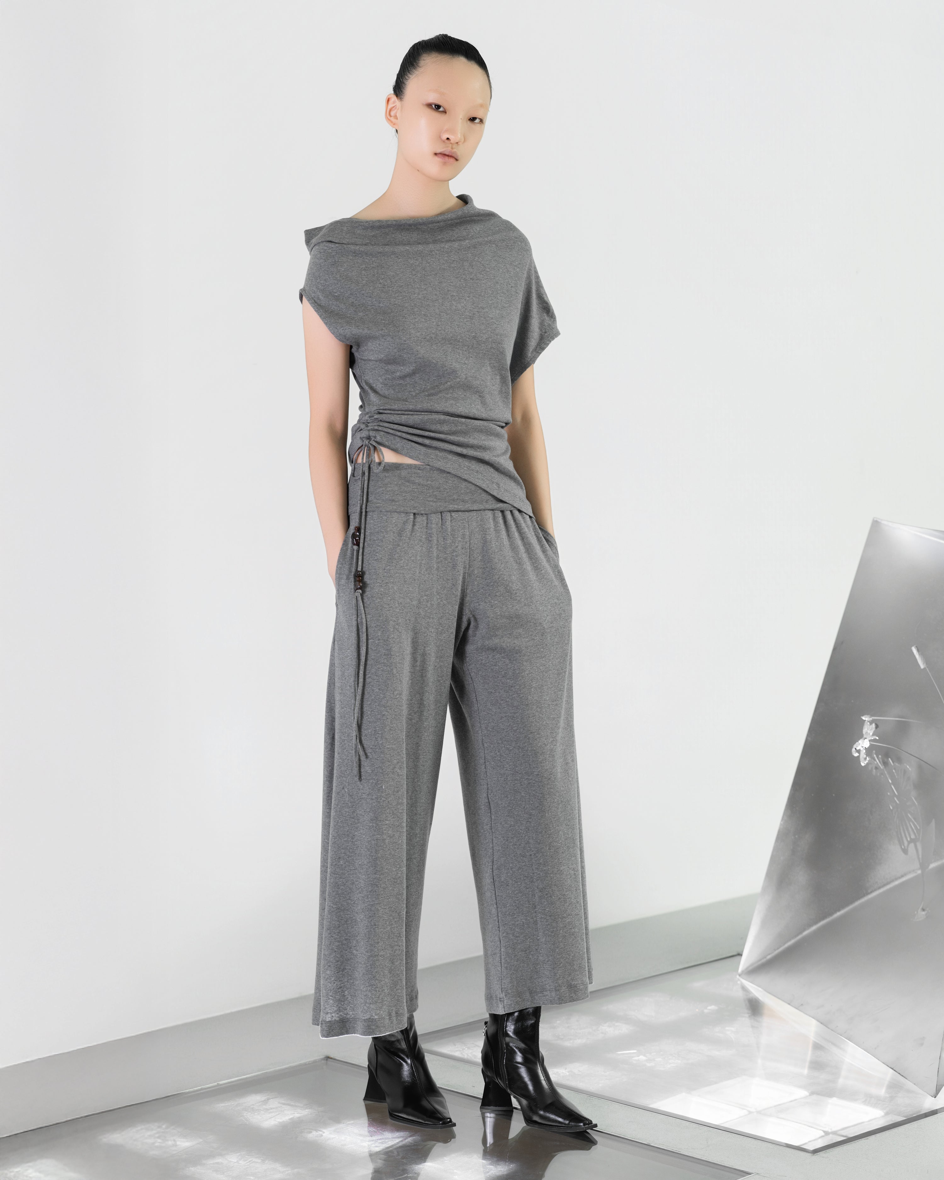 A-JANE SINNE Wide-Legs Knit Long Pants