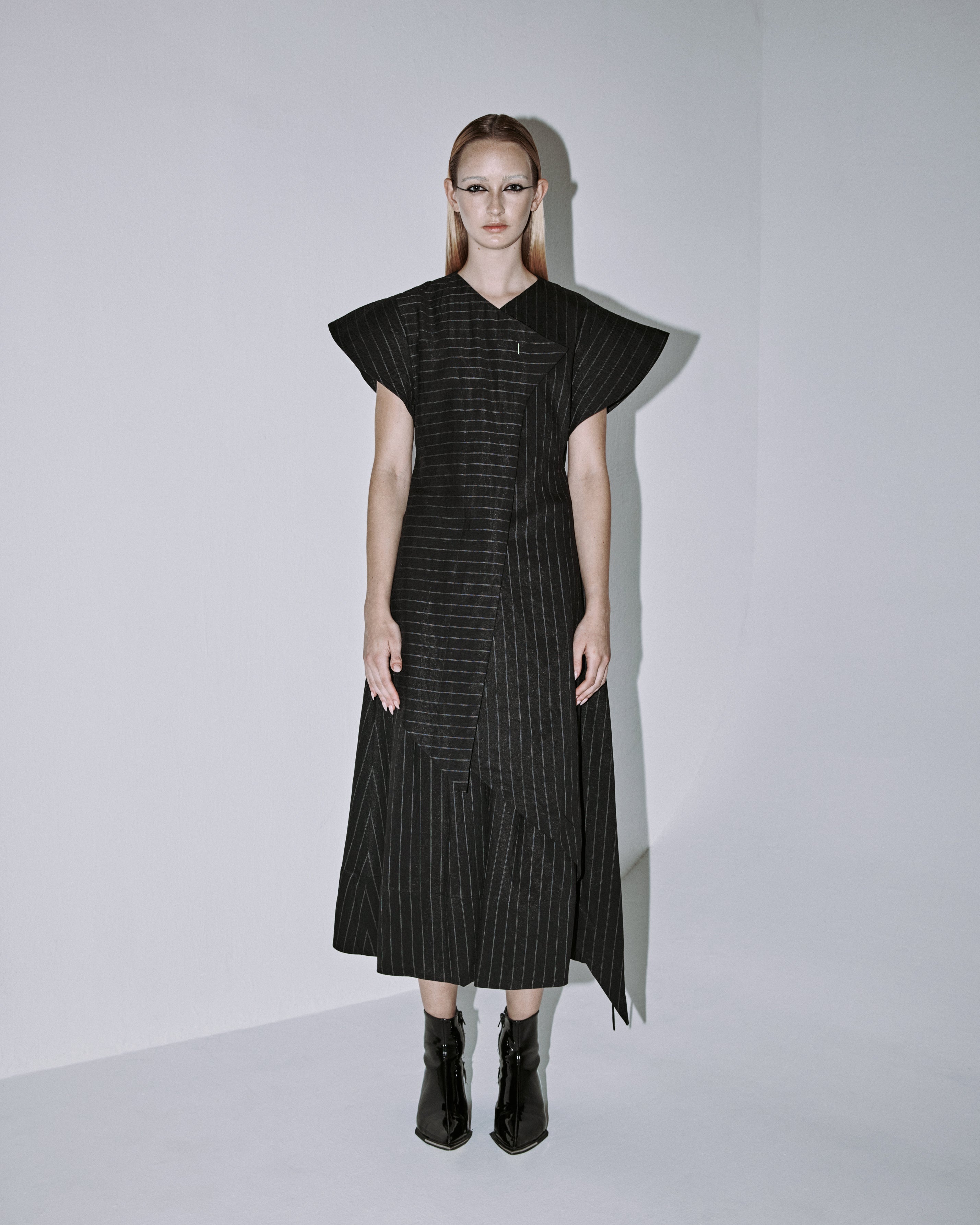 A-JANE Pinn Striped Asymmetrical Long Top