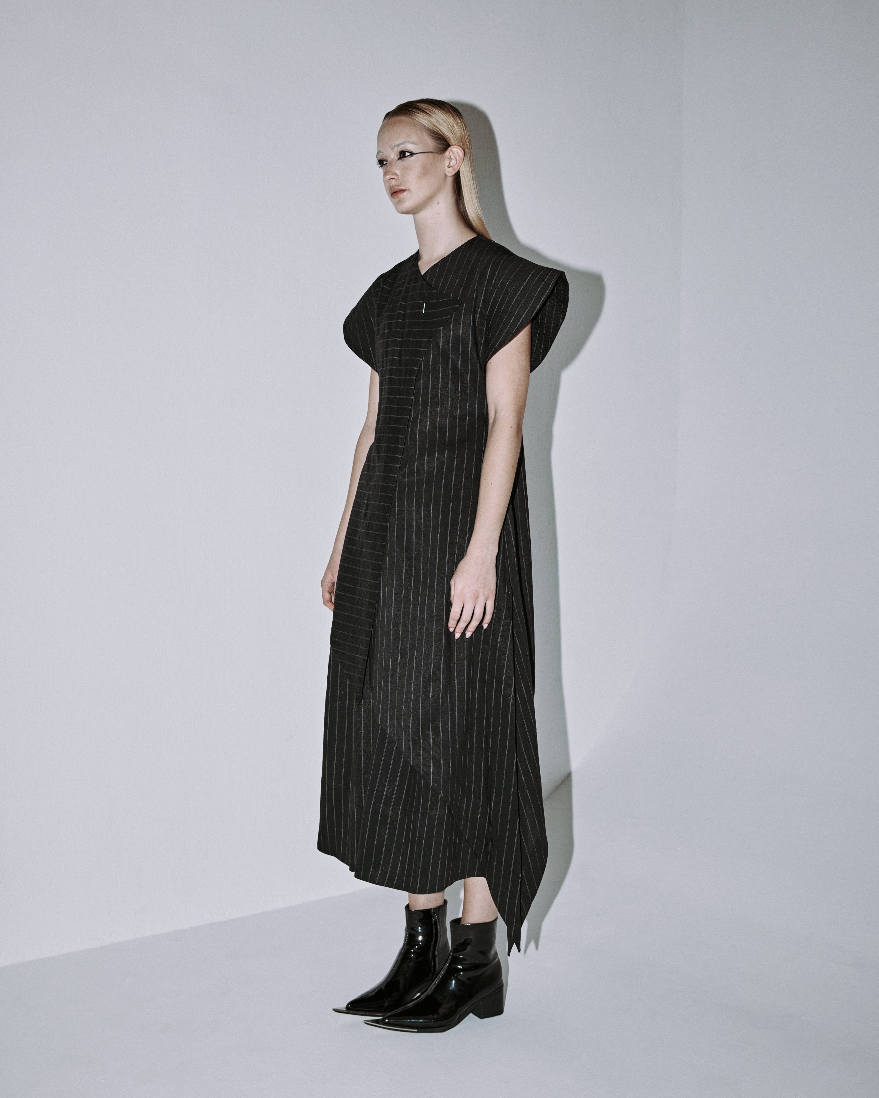 A-JANE Pinn Striped Asymmetrical Long Top