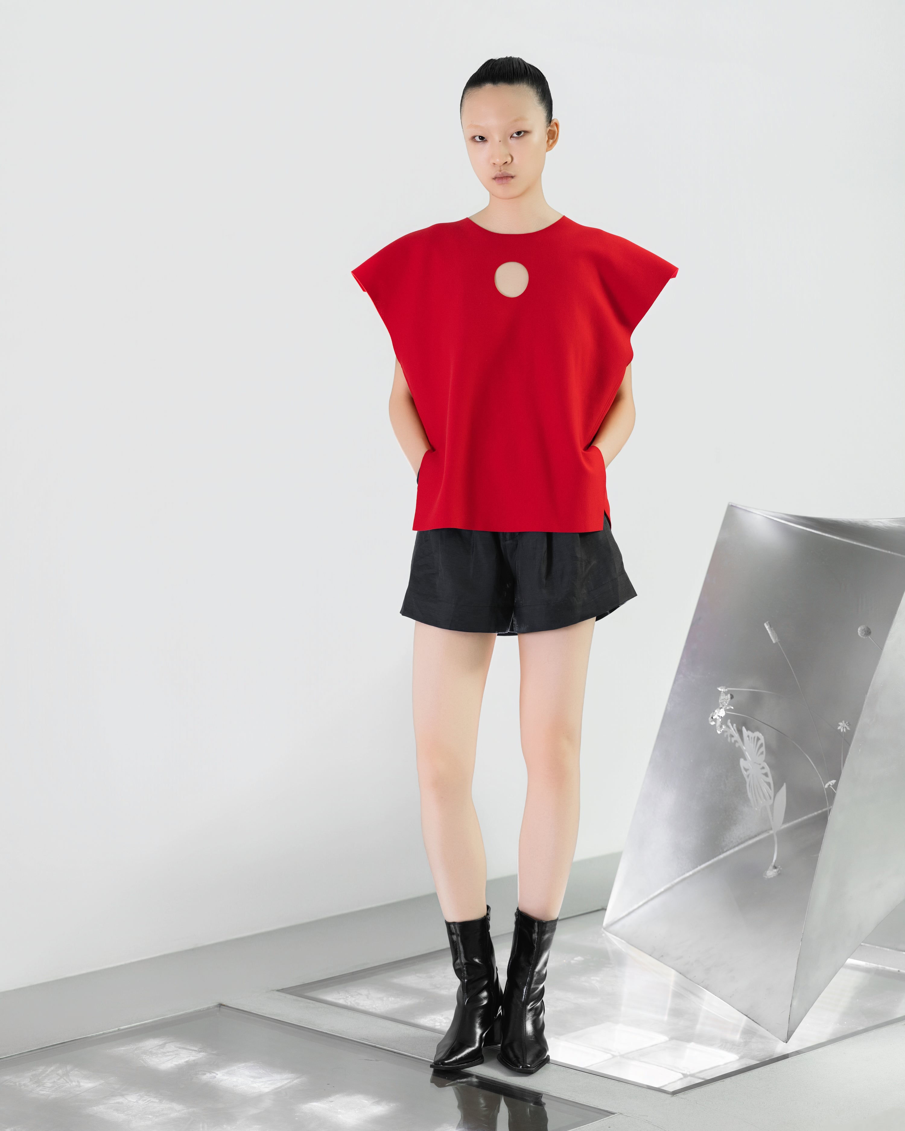 [Limited Colors] A-JANE OLO Laser Cut Boxy Top