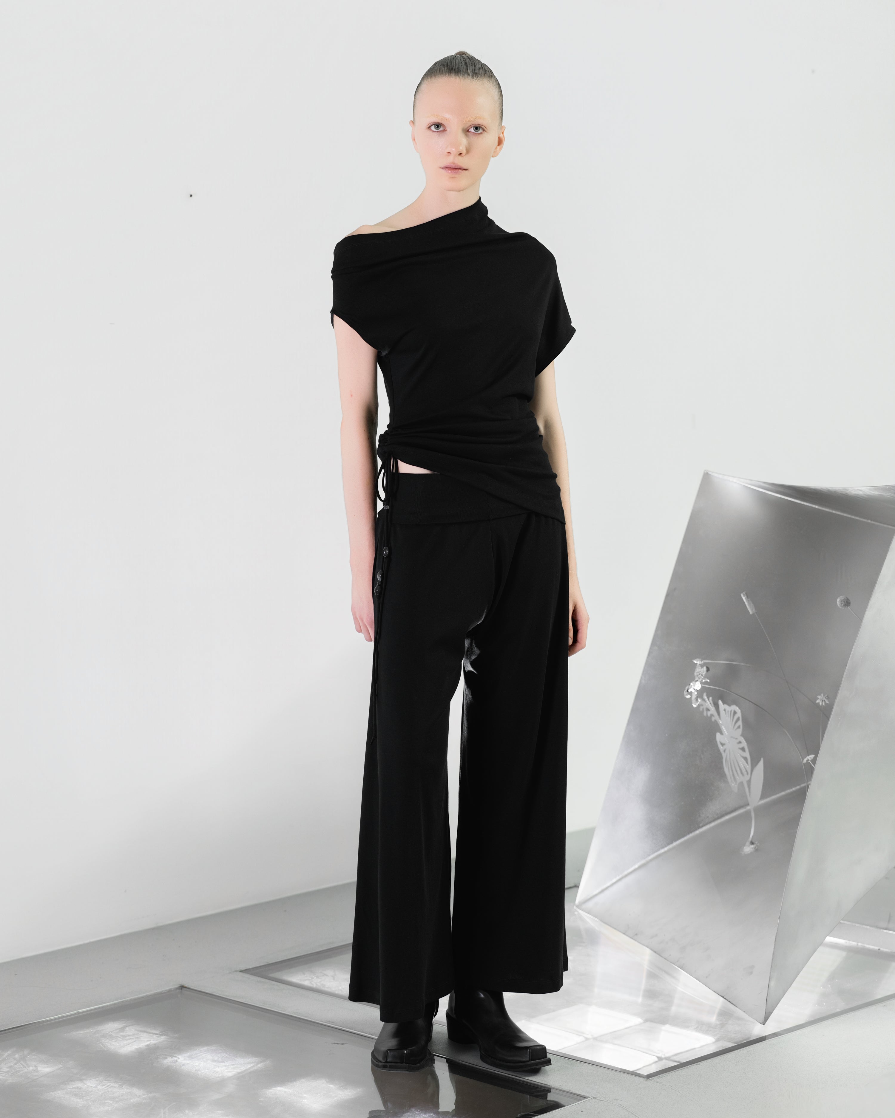 A-JANE SINNE Wide-Legs Knit Long Pants