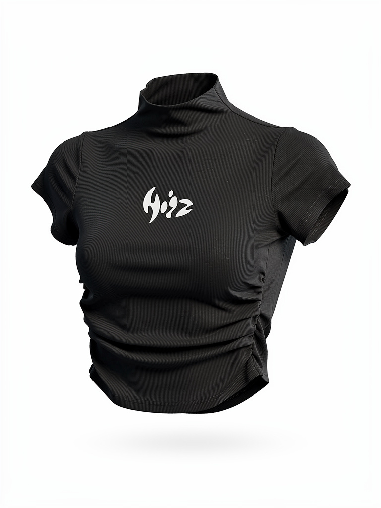 NOIZ Graphic Cowl Neck Crop Top