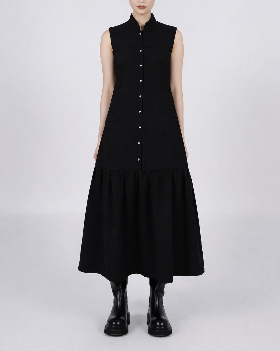 A-JANE CNY Kerrli Mandarin Collar Shift Dress