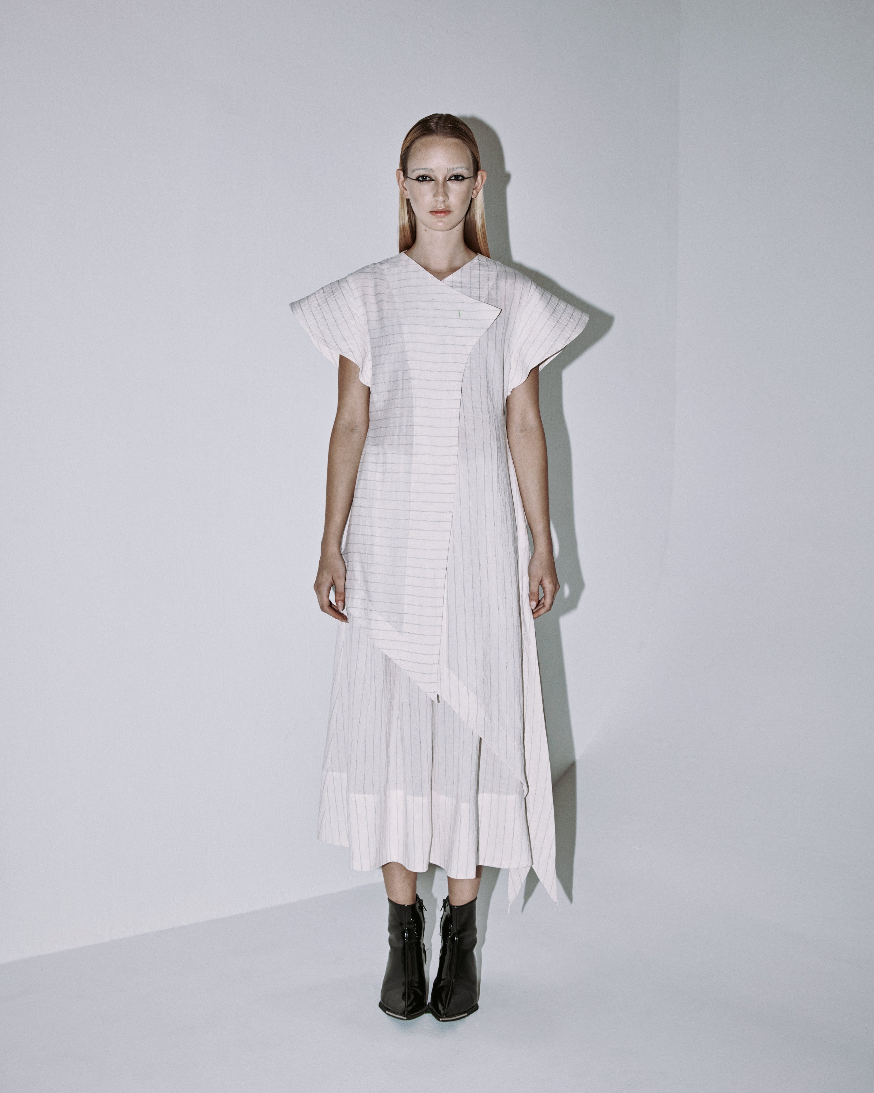 A-JANE Pinn Striped Asymmetrical Long Top