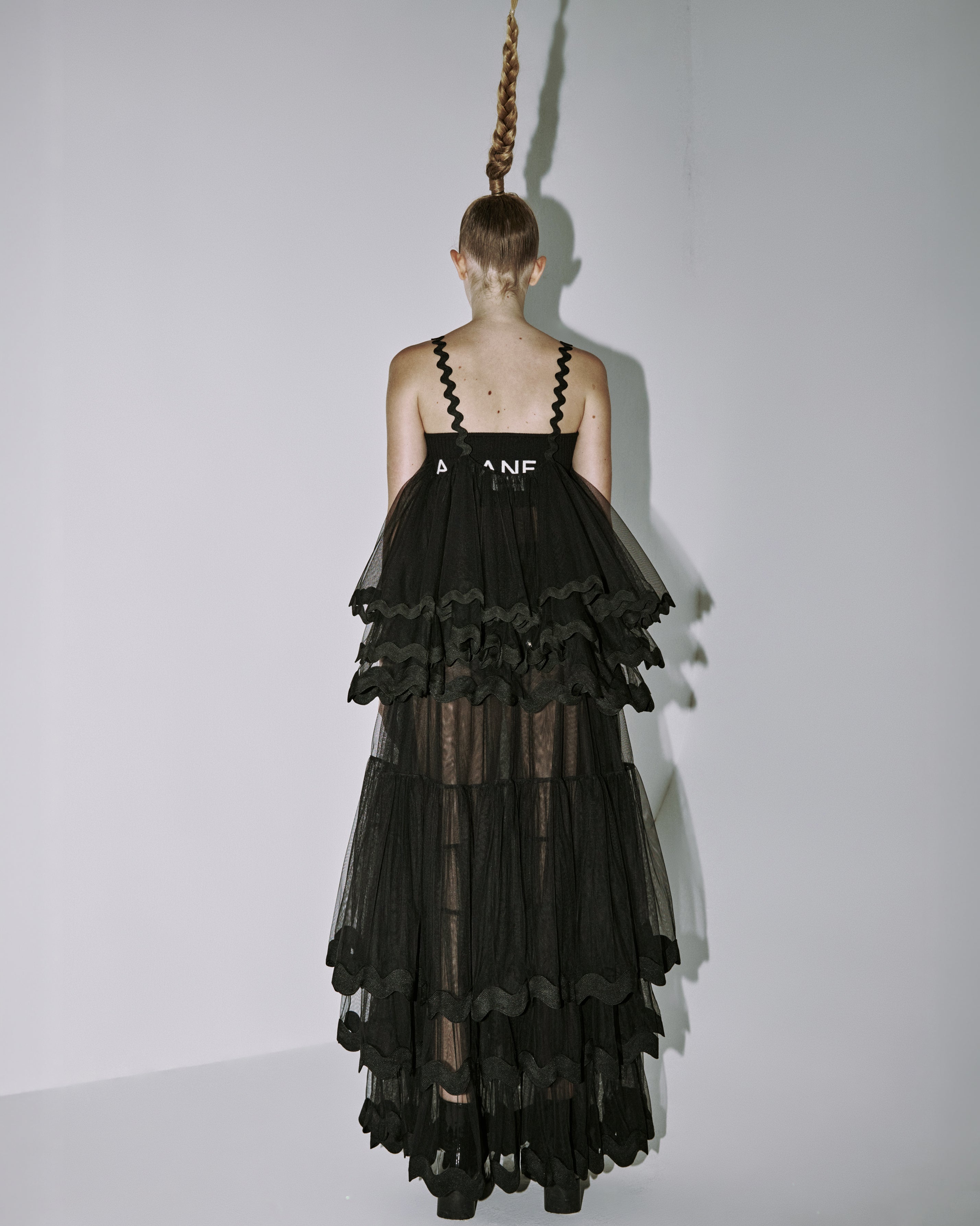 A-JANE Nonn Wavy Straps Tulle Top