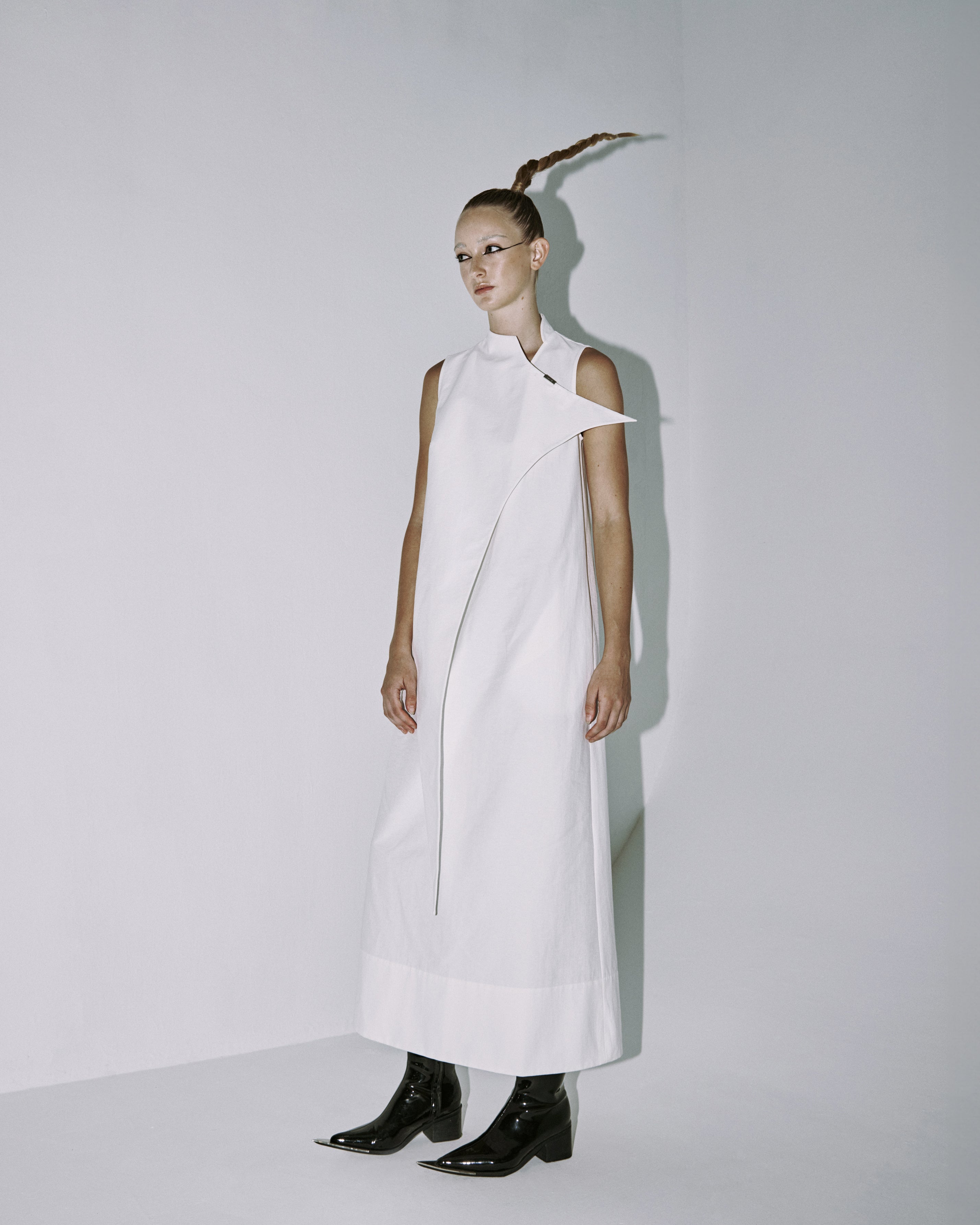 A-JANE Splat Asymmetrical Spiked Maxi Dress