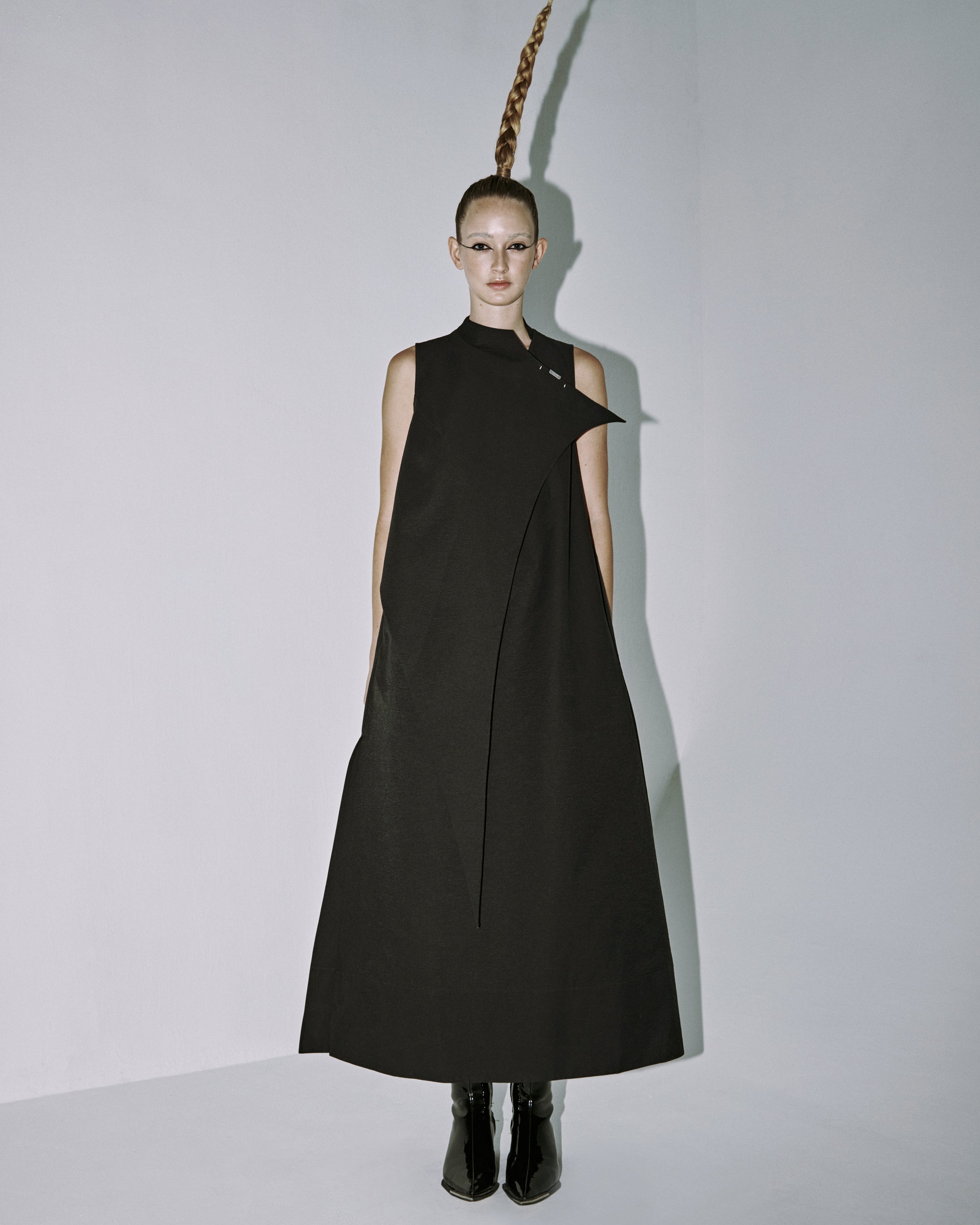 A-JANE Splat Asymmetrical Spiked Maxi Dress