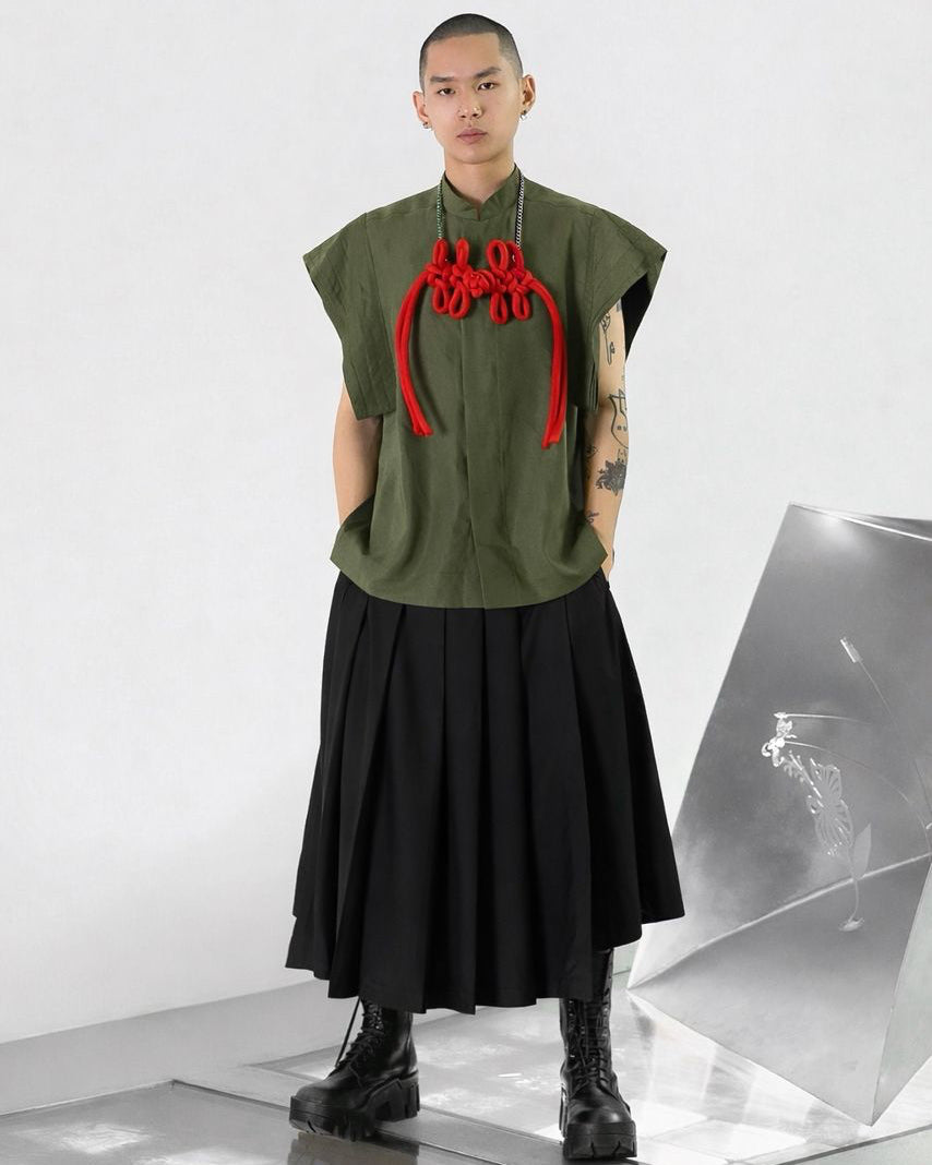 A-JANE YANNA Oversized Pleated Sleeve Shirt