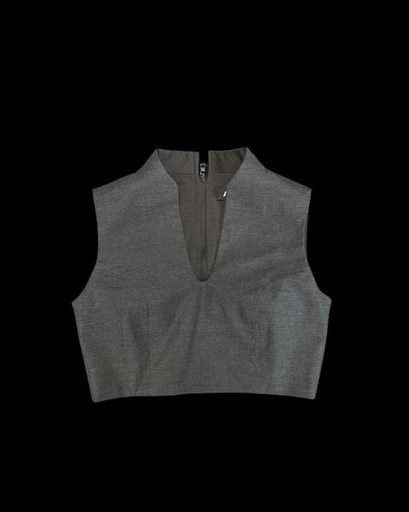 A-JANE SS25 Urane Plunged Neck Cropped Top