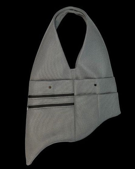 A-JANE Sonnic Wavy Multi-Pockets Mesh Shoulder Bag