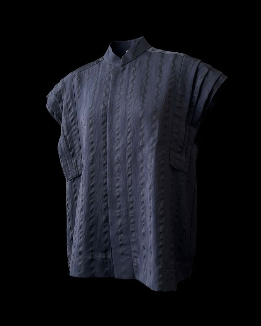 A-JANE YANNA Oversized Pleated Sleeve Shirt