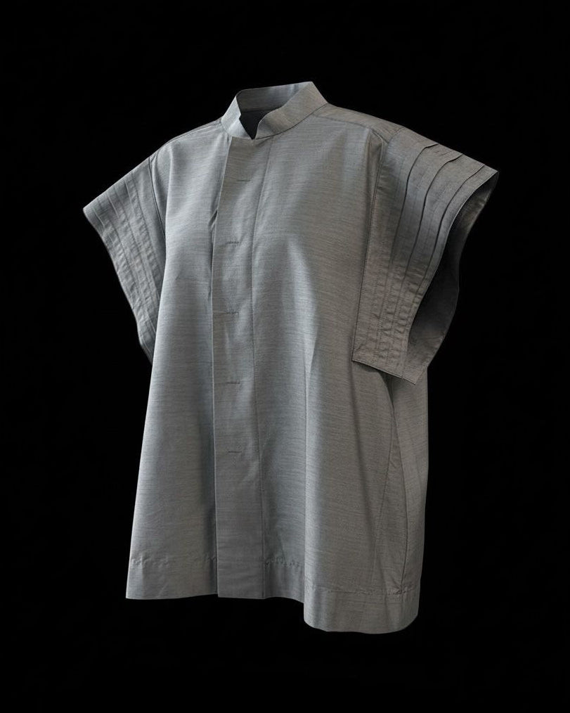 A-JANE YANNA Oversized Pleated Sleeve Shirt