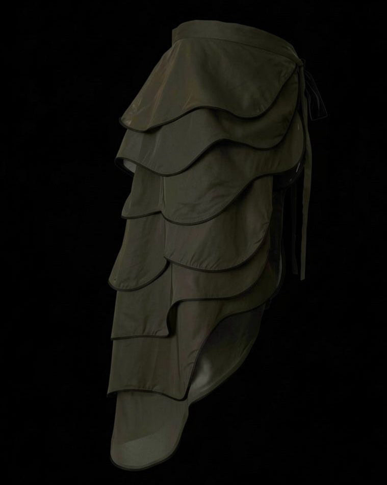 A-JANE Jasse Multi-Layered Wavy Wrap Skirt