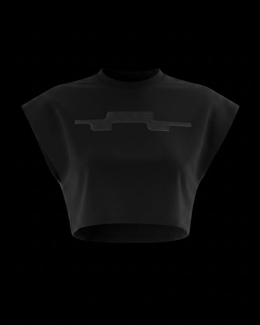 A-JANE X MOKOZOYO Geometric Crop Tee