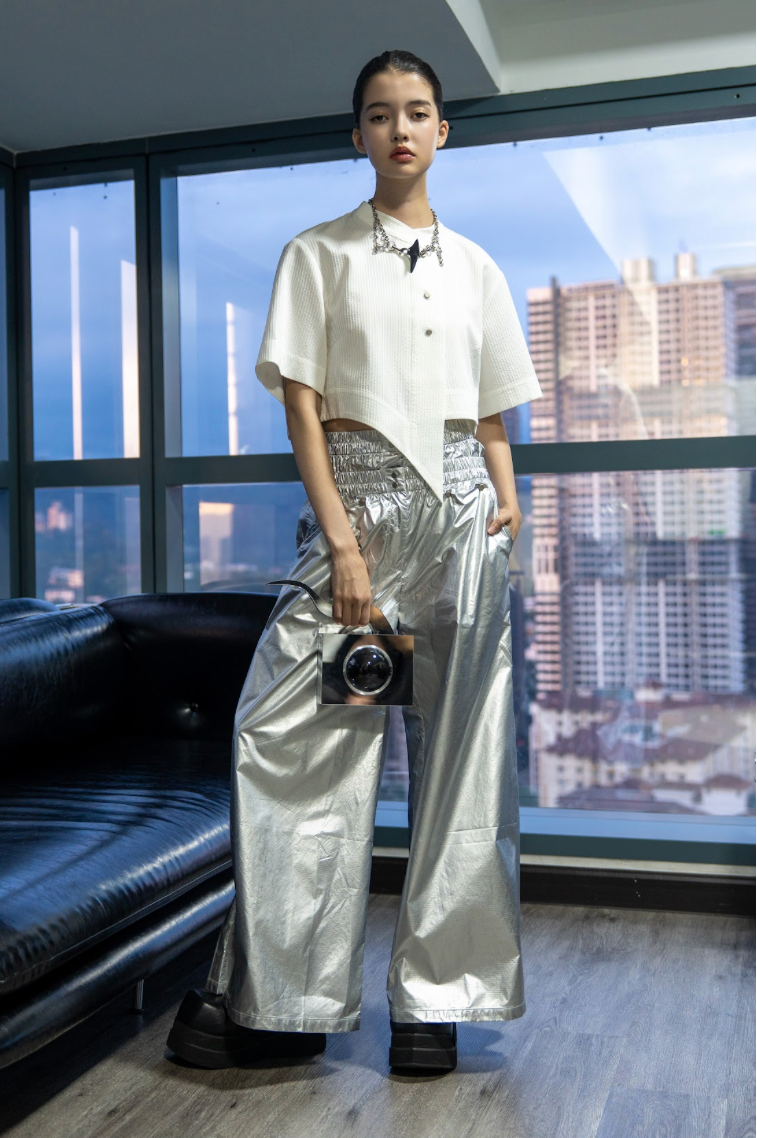 NOIZ N5LP2 Detachable Double Waistband Wide-Leg Pants