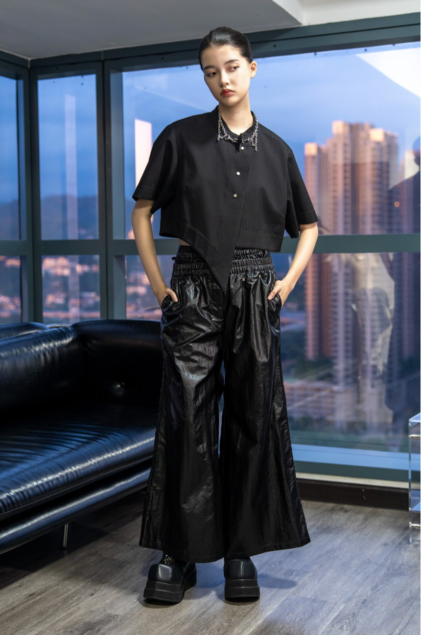 NOIZ N5LP2 Detachable Double Waistband Wide-Leg Pants