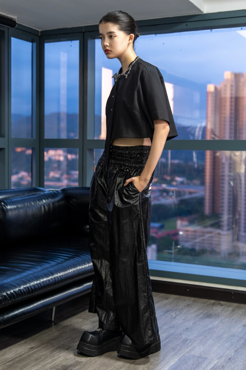 NOIZ N5LP2 Detachable Double Waistband Wide-Leg Pants