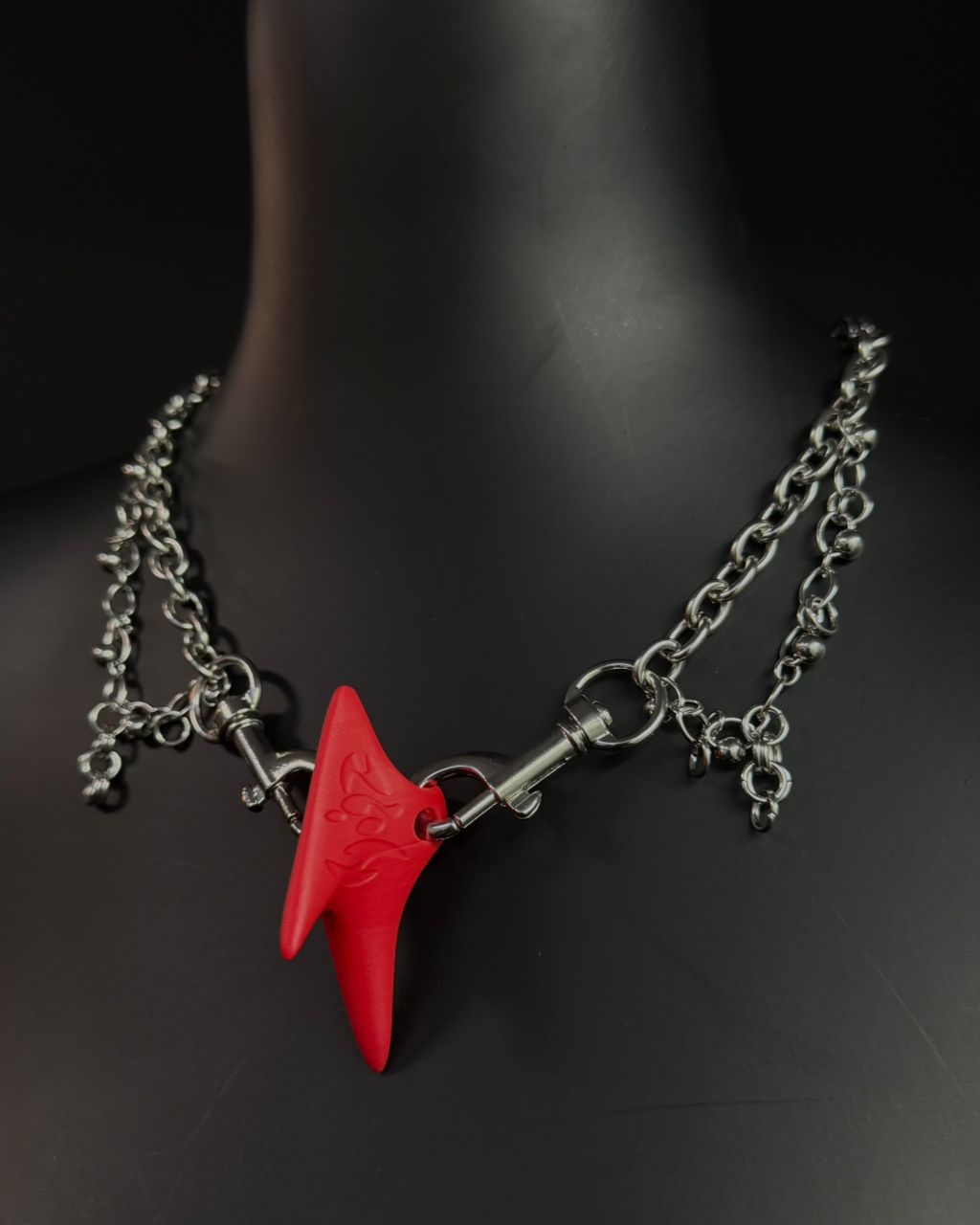 NOIZ 3D Geo-shark Multifunction Ring Necklace