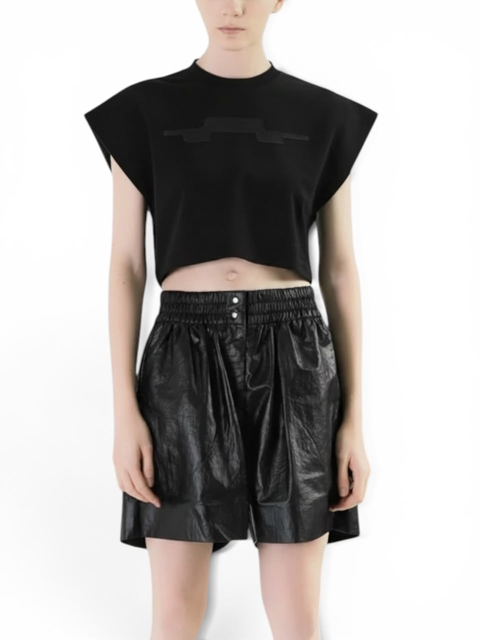 A-JANE X MOKOZOYO Geometric Crop Tee