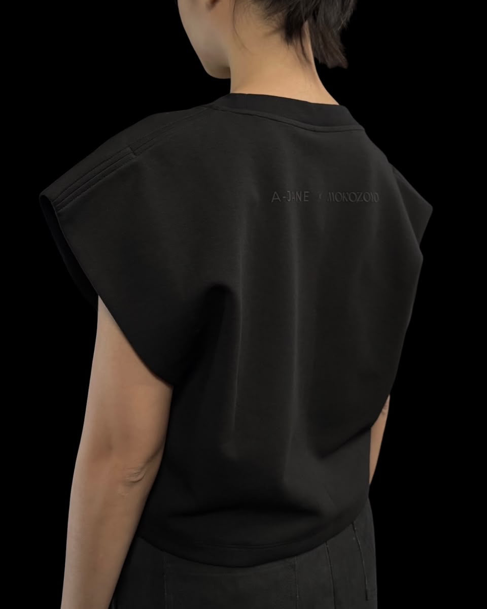 A-JANE X MOKOZOYO Geometric Crop Tee