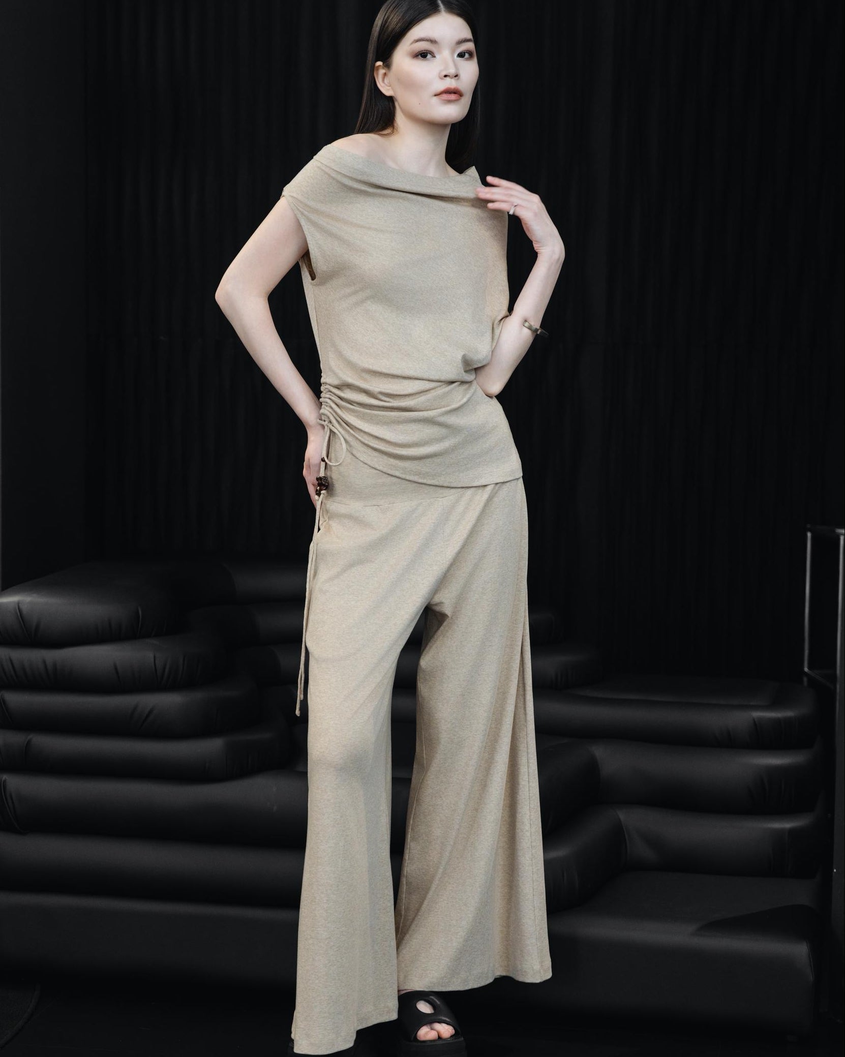 A-JANE SINNE Wide-Legs Knit Long Pants
