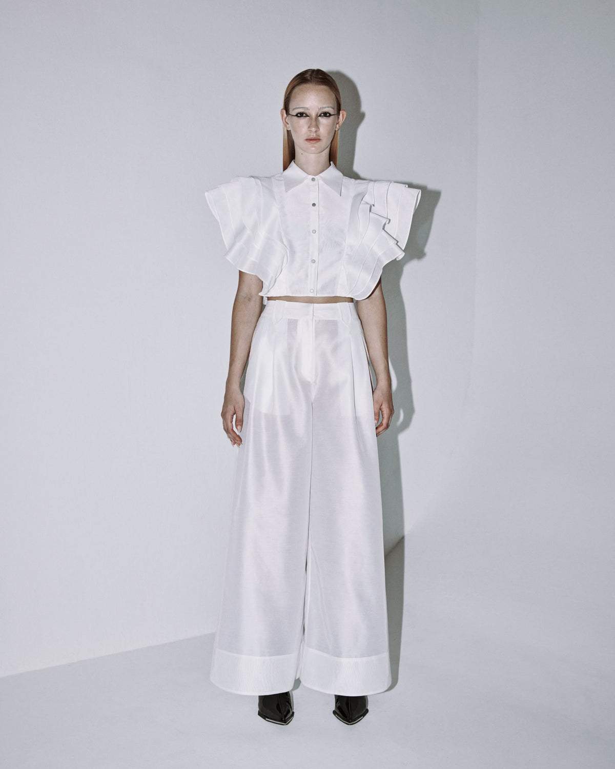 A-JANE Danusa Layered Wave Collared Top | Coming soon in October