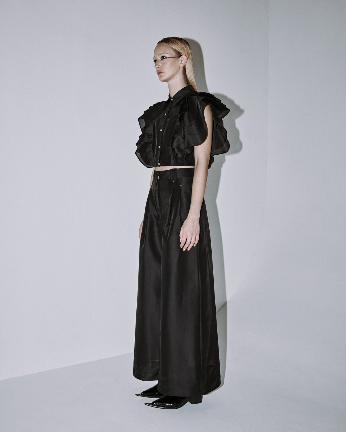 A-JANE Danusa Layered Wave Collared Top | Coming soon in October