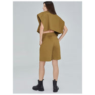 A-JANE Newe Trench Cropped Cape Top