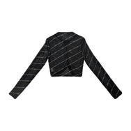 A-JANE Digi Gather Logo Long Sleeves Crop Top