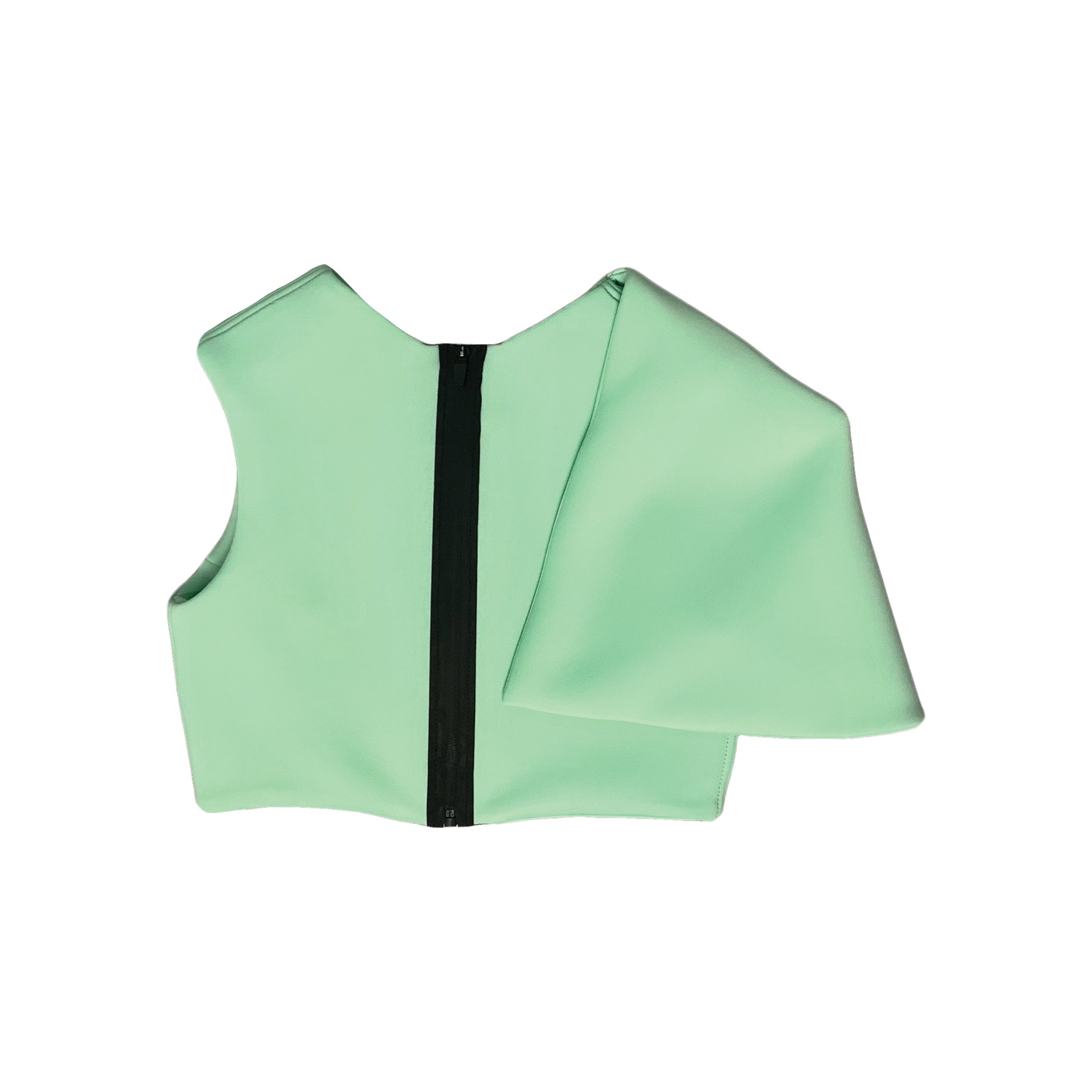 A-JANE Xerm One Sleeve V-Neck Spongy Crop Top