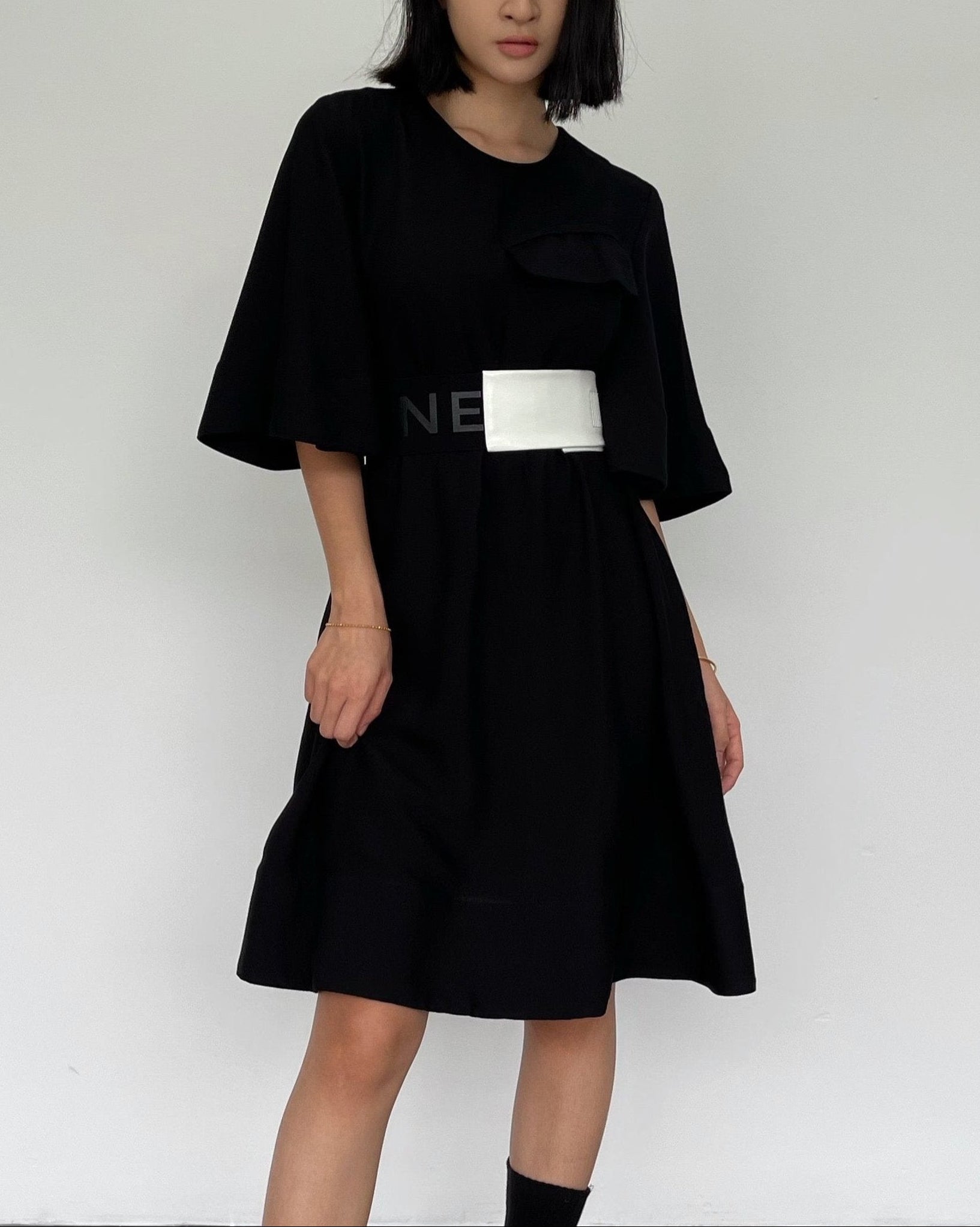 A-JANE Kae Cape Sleeve Trapeze Dress