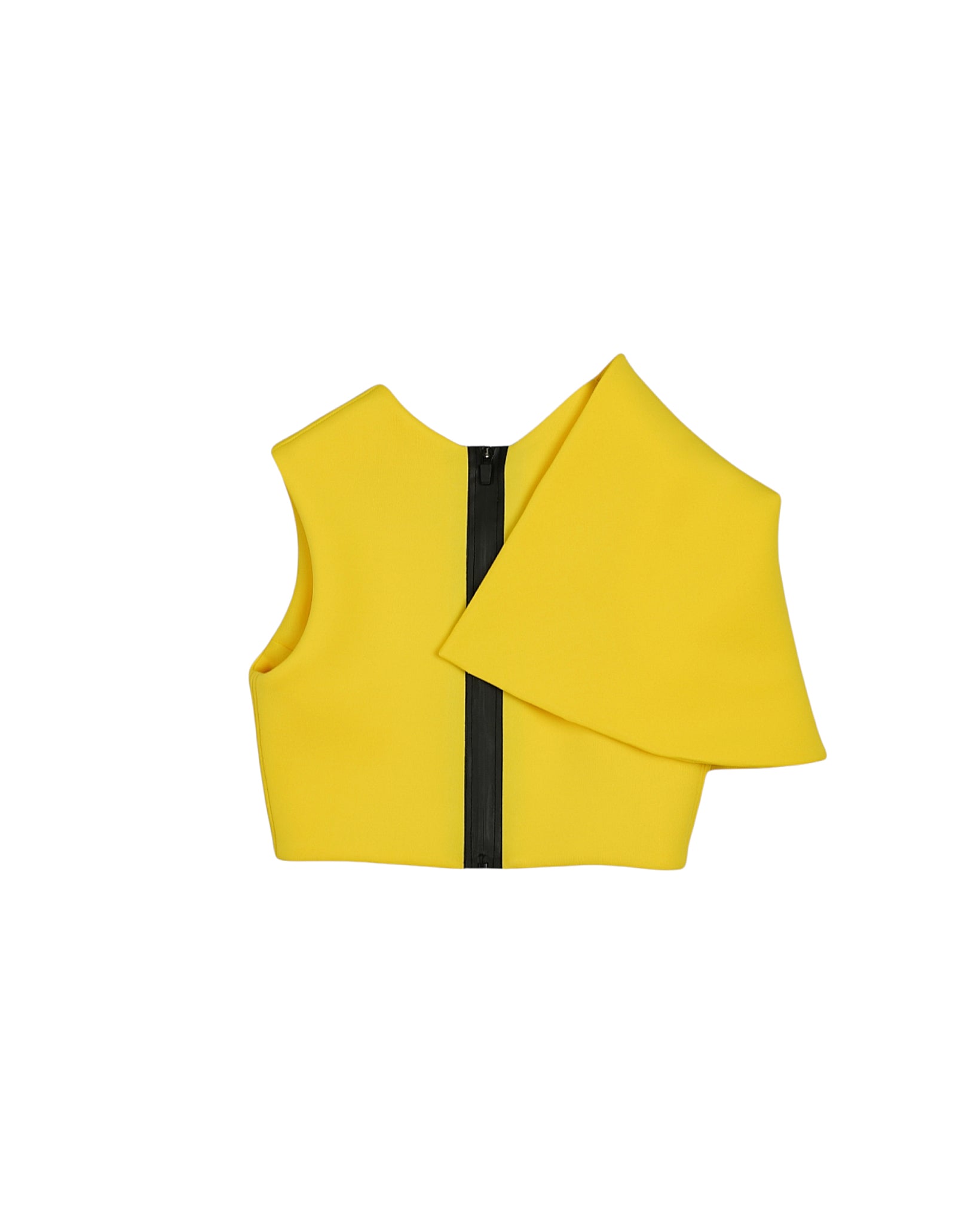 A-JANE Xerm One Sleeve V-Neck Spongy Crop Top